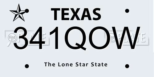 341QOW Texas License Plate