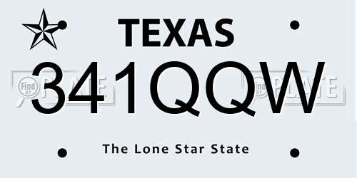 341QQW Texas License Plate