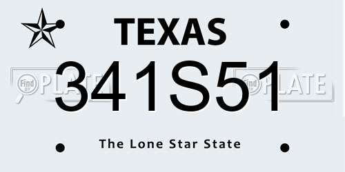 341S51 Texas License Plate