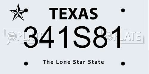 341S81 Texas License Plate
