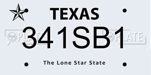 341SB1 Texas License Plate