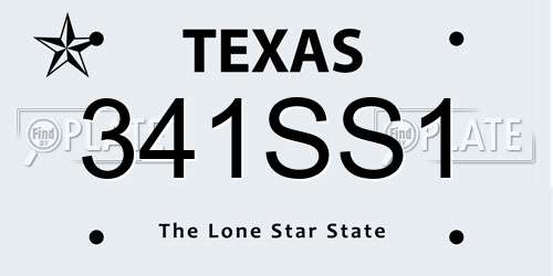 341SS1 Texas License Plate