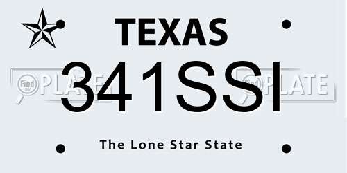 341SSI Texas License Plate