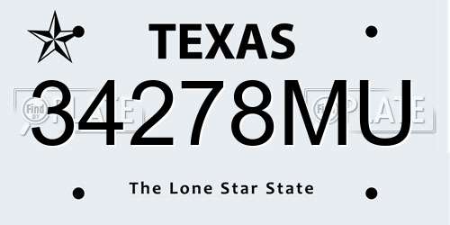 34278MU Texas License Plate