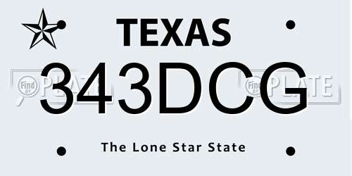 343DCG Texas License Plate