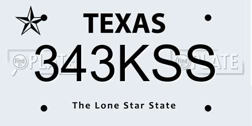 343KSS Texas License Plate