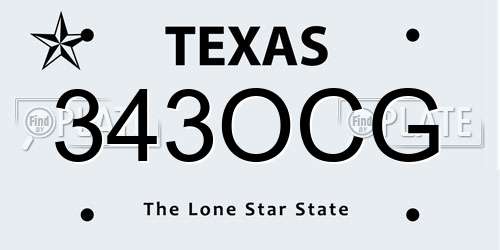 343OCG Texas License Plate