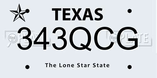 343QCG Texas License Plate