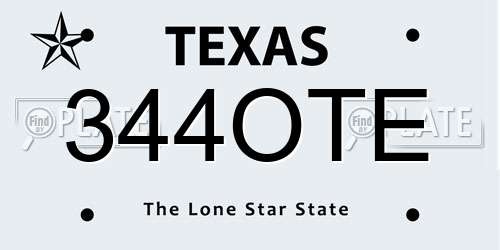 344OTE Texas License Plate