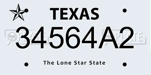 34564A2 Texas License Plate