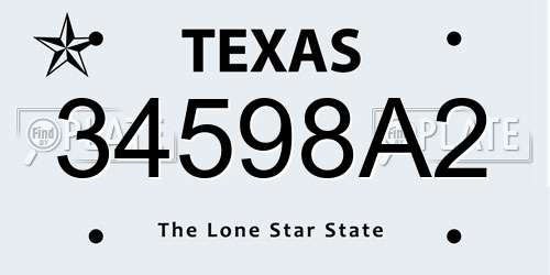 34598A2 Texas License Plate