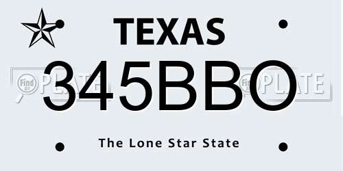 345BBO Texas License Plate