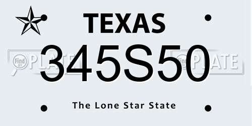 345S50 Texas License Plate