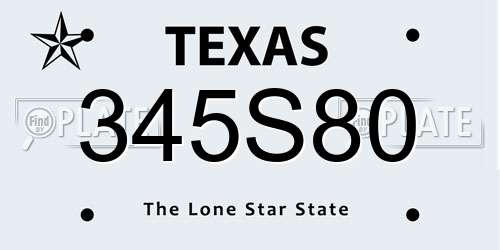 345S80 Texas License Plate