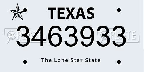 3463933 Texas License Plate