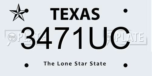 3471UC Texas License Plate