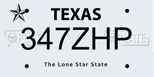 347ZHP Texas License Plate