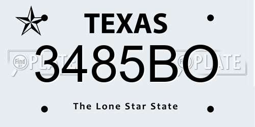 3485BO Texas License Plate