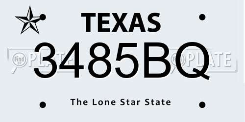 3485BQ Texas License Plate