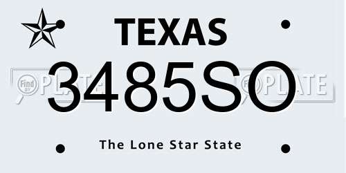 3485SO Texas License Plate
