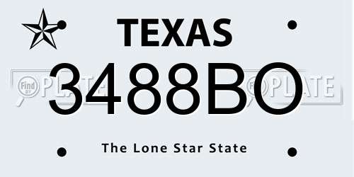 3488BO Texas License Plate