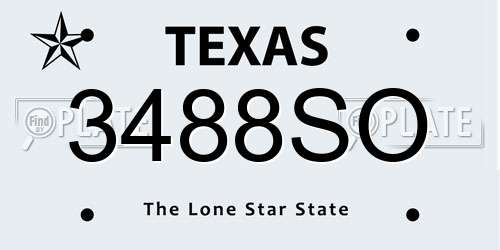 3488SO Texas License Plate
