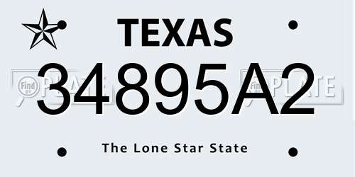 34895A2 Texas License Plate