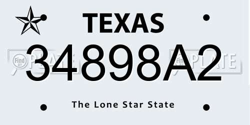 34898A2 Texas License Plate
