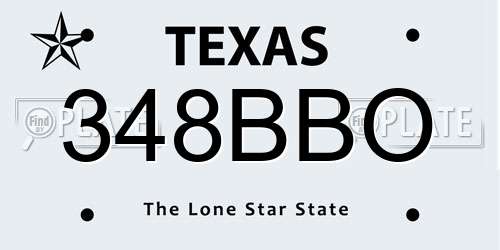 348BBO Texas License Plate