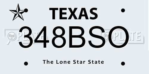 348BSO Texas License Plate