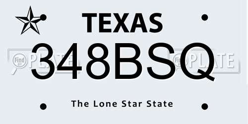 348BSQ Texas License Plate
