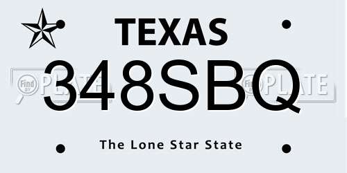 348SBQ Texas License Plate