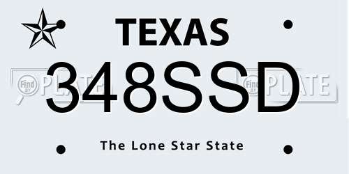 348SSD Texas License Plate