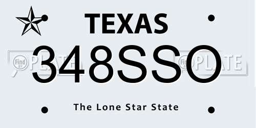 348SSO Texas License Plate