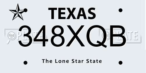 348XQB Texas License Plate
