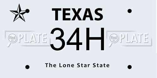 34H Texas License Plate