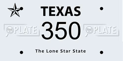 350 Texas License Plate