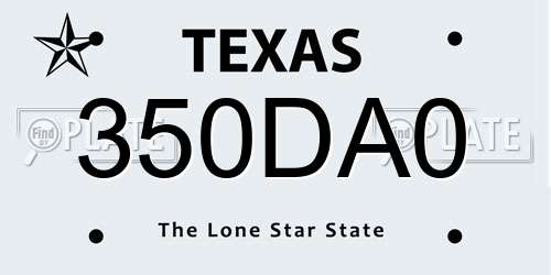 350DA0 Texas License Plate