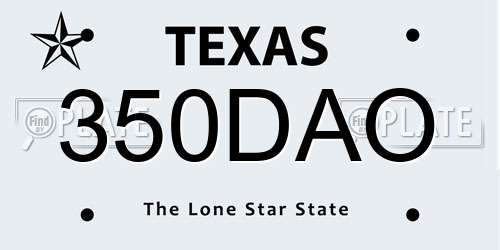 350DAO Texas License Plate
