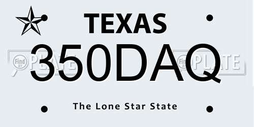 350DAQ Texas License Plate