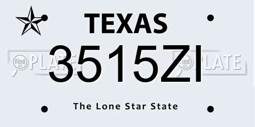 3515ZI Texas License Plate