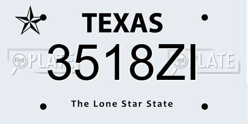 3518ZI Texas License Plate