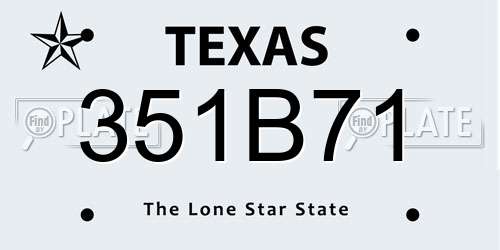 351B71 Texas License Plate
