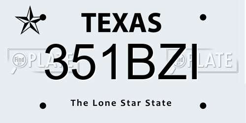 351BZI Texas License Plate