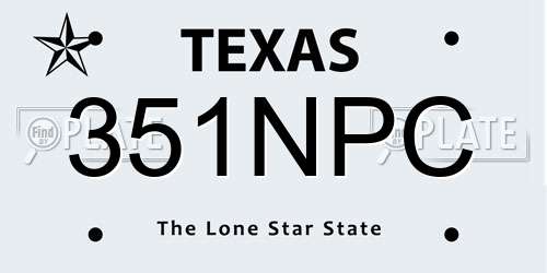 351NPC Texas License Plate