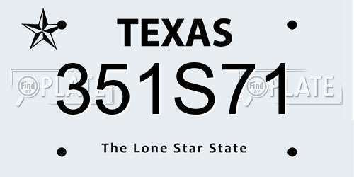 351S71 Texas License Plate