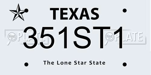 351ST1 Texas License Plate