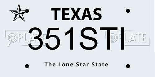 351STI Texas License Plate