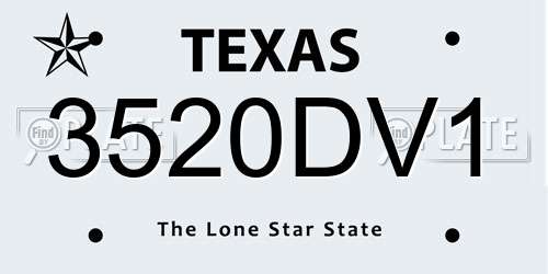 3520DV1 Texas License Plate
