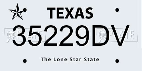 35229DV Texas License Plate